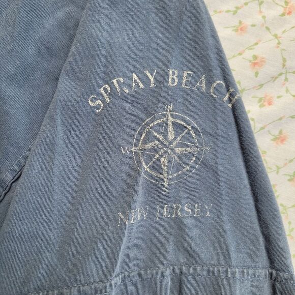 Breezin' Up Size XL Blue Spray Beach Men's T-Shirt - Picture 4 of 7